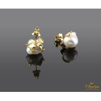 Pendientes en oro amarillo y perlas barrocas