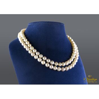 COLLARES<BR>COLLAR DE PERLAS CON CIERRE EN ORO AMA... · ref.: NMX