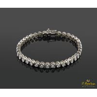 Pulsera riviere oro blanco chatones