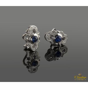 PENDIENTES<BR>PENDIENTES ORO BLANCO DIAMANTES Y ZAFI... · ref.: (RSM)