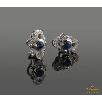 PENDIENTES<BR>PENDIENTES ORO BLANCO DIAMANTES Y ZAFI...