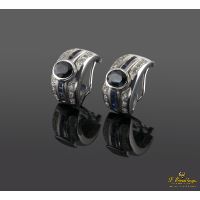 Pendientes oro blanco zafiros y diamantes