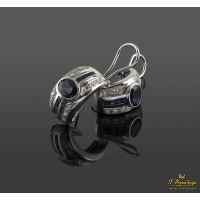 Pendientes oro blanco zafiros y diamantes