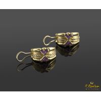 Pendientes oro amarillo rubíes y diamantes