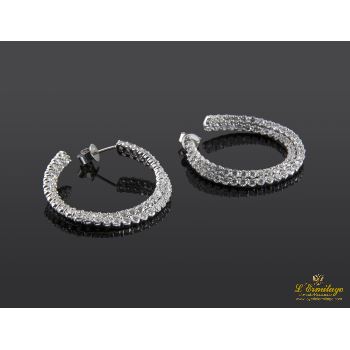 PENDIENTES<BR>PENDIENTES ARO ORO BLANCO Y DIAMANTES · ref.: (AMCI)