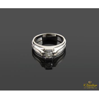 ANILLOS / SORTIJAS<BR>SOLITARIO DE CABALLERO EN ORO BLANCO C... · ref.: AMX