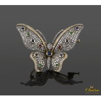 BROCHES / ALFILERES<BR>BROCHE-ALFILER MARIPOSA EN ORO AMARILL...