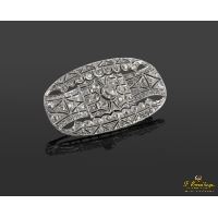 Broche-alfiler antiguo oro blanco y diamantes.