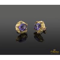 Pendientes oro amarillo amatistas