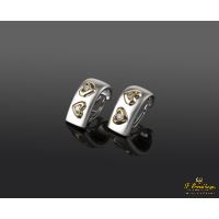 Pendientes oro blanco mate y diamantes