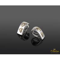 Pendientes oro blanco mate y diamantes