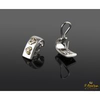 Pendientes oro blanco mate y diamantes