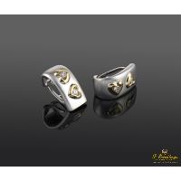 Pendientes oro blanco mate y diamantes