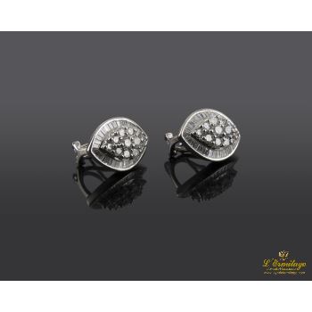 PENDIENTES<BR>PENDIENTES ORO BLANCO Y DIAMANTES · ref.: (SOM)