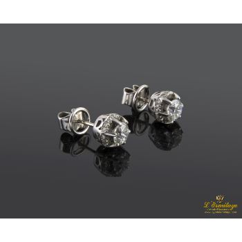 PENDIENTES<BR>PENDIENTES DORMILONAS ORO BLANCO Y DIA... · ref.: PRESENTA CERTIFICADO...