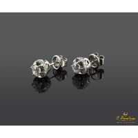 Pendientes dormilonas oro blanco y diamantes color h, pureza si2 y peso 1,70 cts.