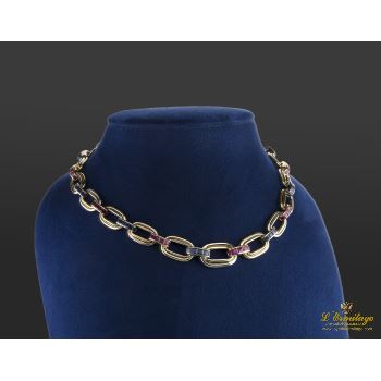 COLLARES<BR>COLLAR EN ORO AMARILLO CON RUBÍES Y ZA... · ref.: (NLOM)