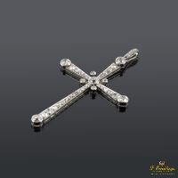 CRUCES<BR> CRUZ ORO BLANCO Y DIAMANTES.