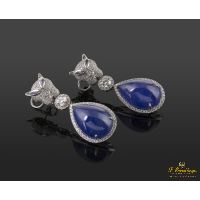 PENDIENTES<BR>PENDIENTES ORO BLANCO PANTERA DIAMANTE...