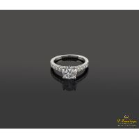 ANILLOS / SORTIJAS<BR>SORTIJA SOLITARIO ORO BLANCO Y DIAMANT...