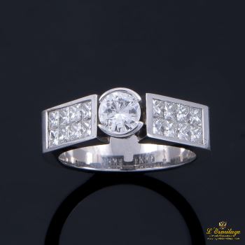 ANILLOS DE COMPROMISO<BR>SORTIJA ORO BLANCO Y DIAMANTES COLOR G... · ref.: PRESENTA CERTIFICADO...