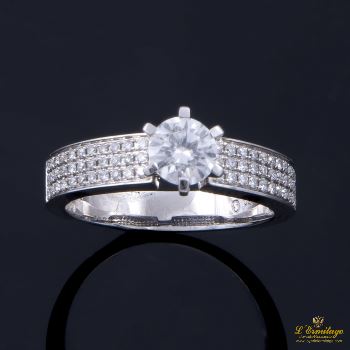 ANILLOS DE COMPROMISO<BR>SORTIJA ORO BLANCO Y DIAMANTES COLOR G... · ref.: PRESENTA CERTIFICADO...