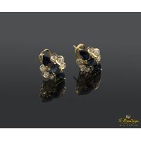 Pendientes oro amarillo zafiros y diamantes