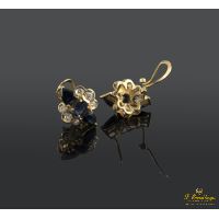 Pendientes oro amarillo zafiros y diamantes