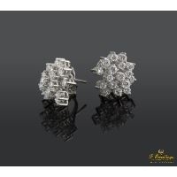 Pendientes oro blanco y diamantes.