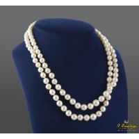 Collar dos filas de perlas con el cierre en plata.