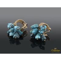 PENDIENTES<BR>PENDIENTES ORO AMARILLO Y TURQUESAS.