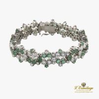 Pulsera platino esmeraldas y diamantes