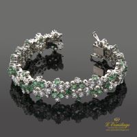 Pulsera platino esmeraldas y diamantes