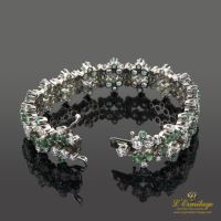 Pulsera platino esmeraldas y diamantes