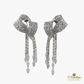 PENDIENTES<BR>PENDIENTES COLGANTES ORO BLANCO Y DIAM... · ref.: (CNCN)