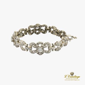 PULSERAS<BR>PULSERA ART-DECO ORO BLANCO Y DIAMANTE... · ref.: (NAMX)