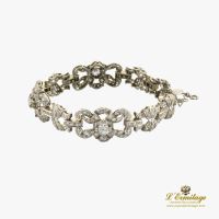 PULSERAS<BR>PULSERA ART-DECO ORO BLANCO Y DIAMANTE...