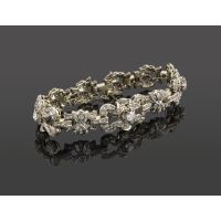 Pulsera art-deco oro blanco y diamantes.