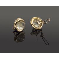 Pendientes oro amarillo cristal de roca