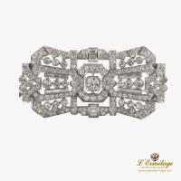 Broche-alfiler art-deco oro blanco y diamantes