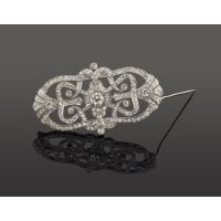 Broche-alfiler oro blanco y diamantes 1900