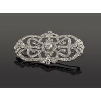 Broche-alfiler oro blanco y diamantes 1900