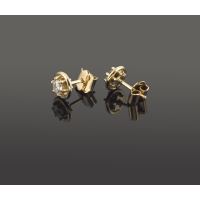 Pendientes dormilonas oro amarillo y diamantes