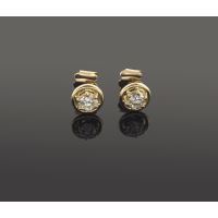 Pendientes dormilonas oro amarillo y diamantes