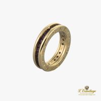 Anillo b.Zero1 de una banda en oro rosa de 18 qt y amatistas. Talla nº: 12