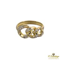 ANILLOS / SORTIJAS<BR>SORTIJA ORO AMARILLO Y DIAMANTES. TALL...