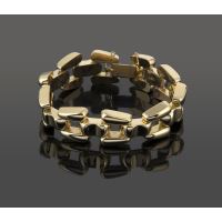 Pulsera oro amarillo eslabones lisos