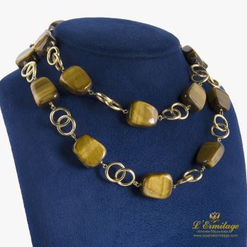 COLLARES<BR>GARGANTILLA ORO AMARILLO CUENTAS OJO D... · ref.: (LMX)