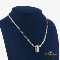 COLLARES<BR>GARGANTILLA ORO BLANCO Y DIAMANTES