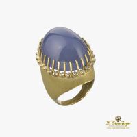 ANILLOS / SORTIJAS<BR>SORTIJA ORO AMARILLO PIEDRA LUNA